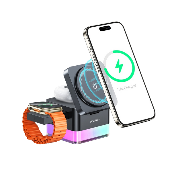 AWEI 3-in-1 Multi-function Wireless Charger