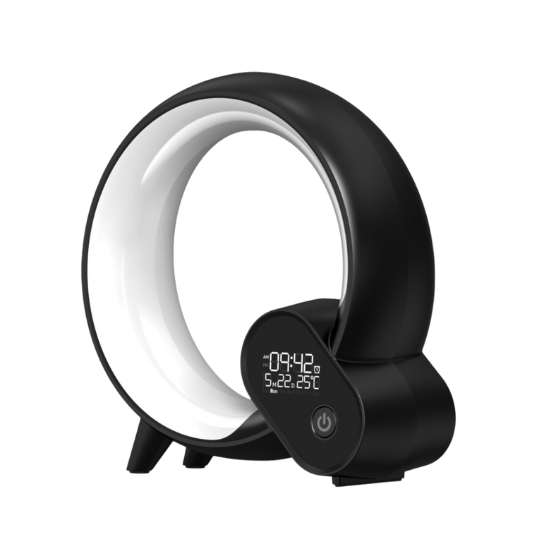 Creative Q Sunrise Alarm Clock with Bluetooth Audio, Analog & Digital Display, Colorful Atmosphere Light