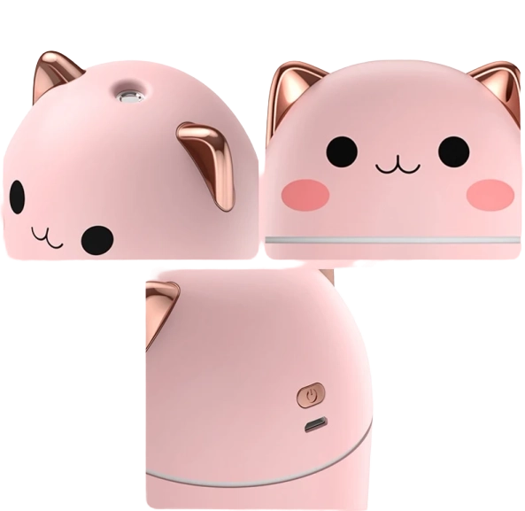 Cute Cat USB Ultrasonic Humidifier – Ultra-Silent Cool Mist with LED Aromatherapy
