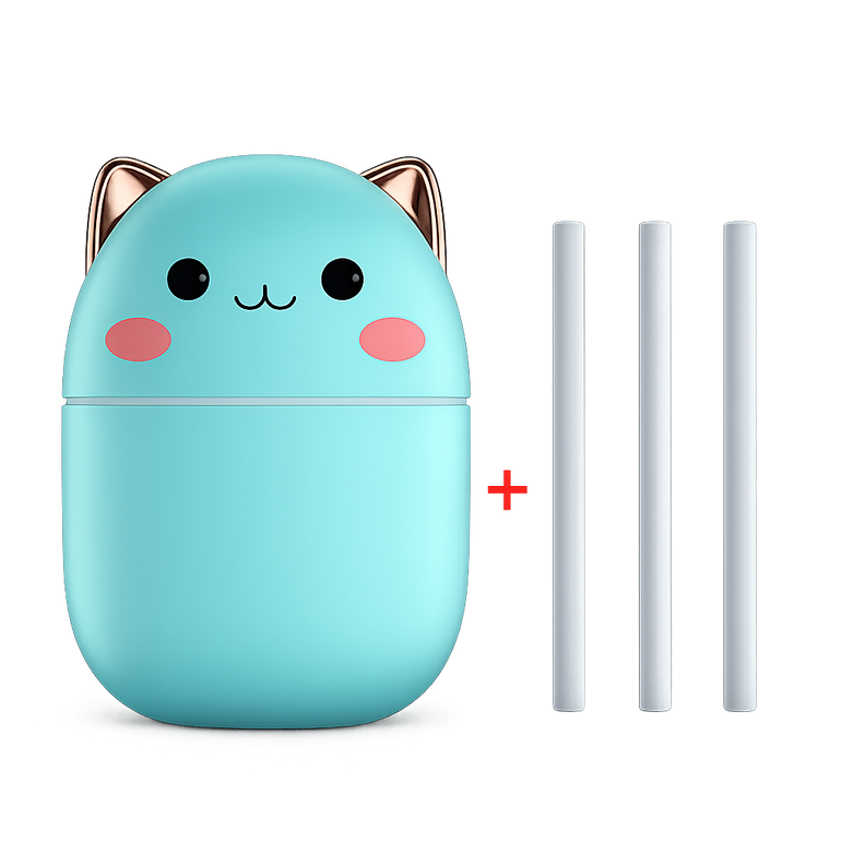 Cute Cat USB Ultrasonic Humidifier – Ultra-Silent Cool Mist with LED Aromatherapy