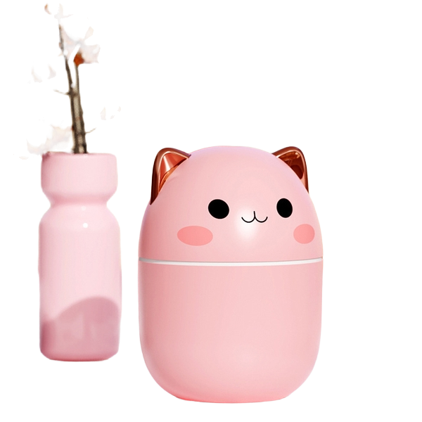 Cute Cat USB Ultrasonic Humidifier – Ultra-Silent Cool Mist with LED Aromatherapy