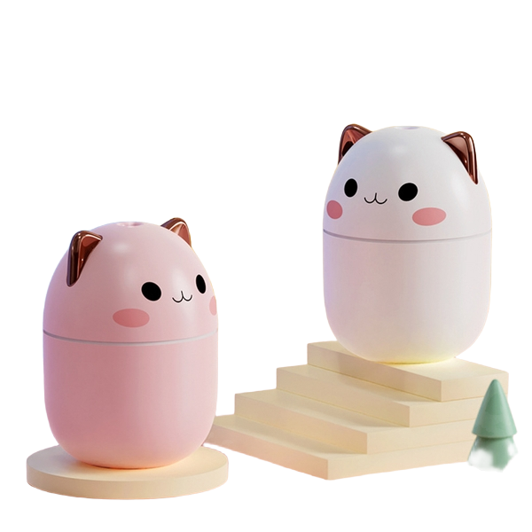 Cute Cat USB Ultrasonic Humidifier – Ultra-Silent Cool Mist with LED Aromatherapy