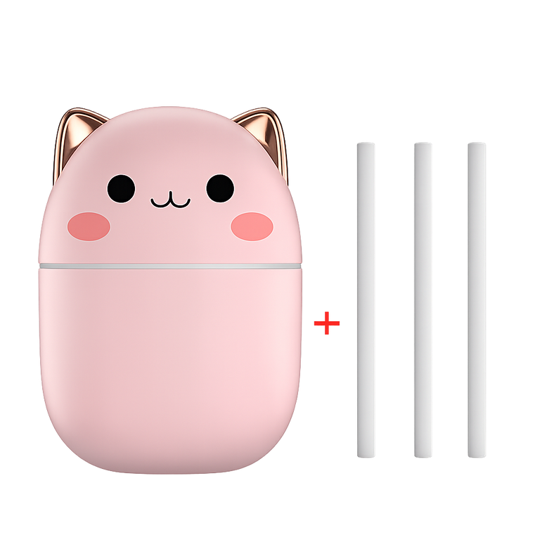 Cute Cat USB Ultrasonic Humidifier – Ultra-Silent Cool Mist with LED Aromatherapy
