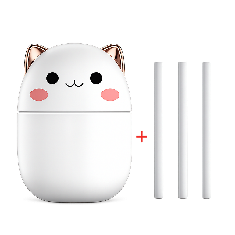 Cute Cat USB Ultrasonic Humidifier – Ultra-Silent Cool Mist with LED Aromatherapy