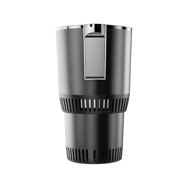 Portable 12V Car Cup Holder Heater Cooler for Hot & Cold Drinks with Digital Display black no background