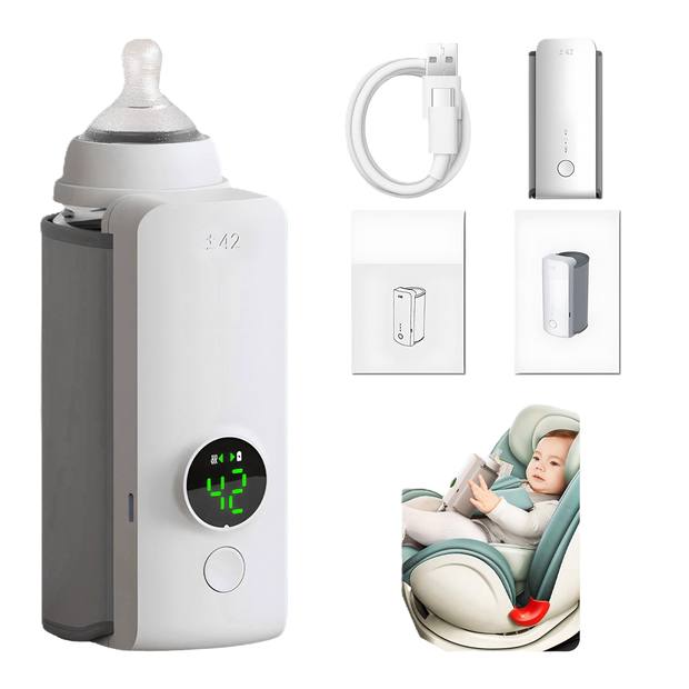 baby bottle warmer gray with accessories, no background