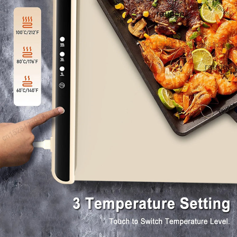 Portable Electric Food Warmer Tray with 3 Heat Settings
