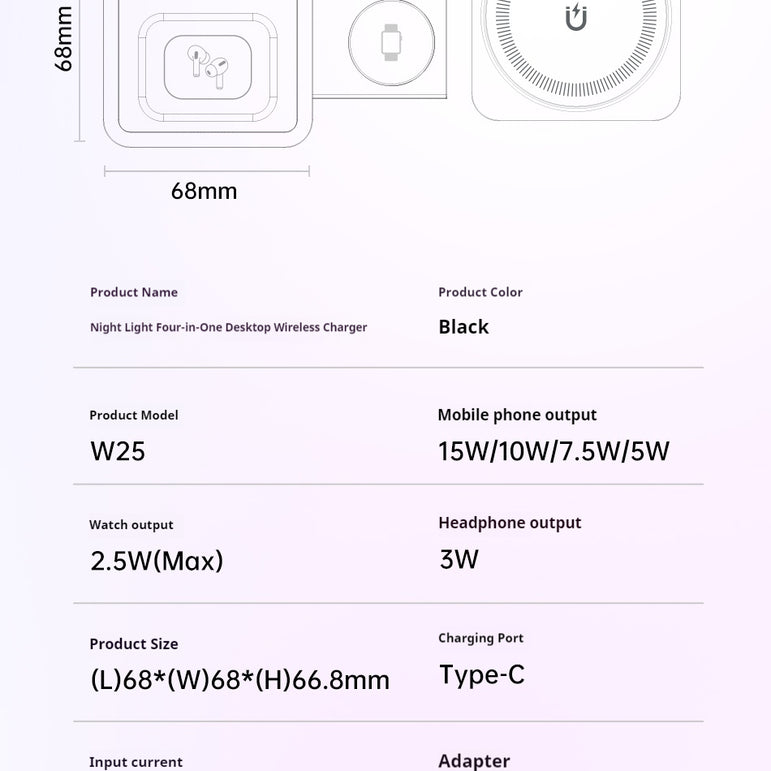 AWEI 3-in-1 Multi-function Wireless Charger